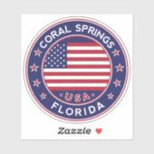 Coral Springs Florida, Coral Springs Sticker (Vel)