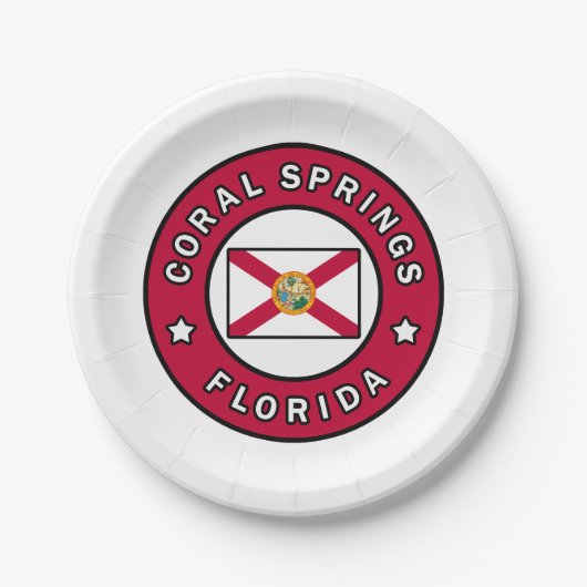 Coral Springs Florida Papieren Bordje (Voorkant)