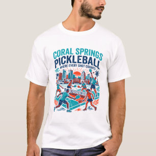 Coral Springs Florida Pickleball-terrein scène T-shirt