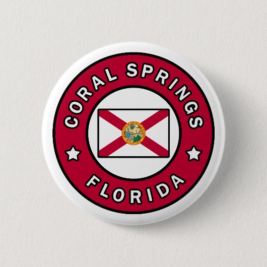 Coral Springs Florida Ronde Button 5,7 Cm (Voorkant)