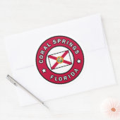Coral Springs Florida Ronde Sticker (Envelop)