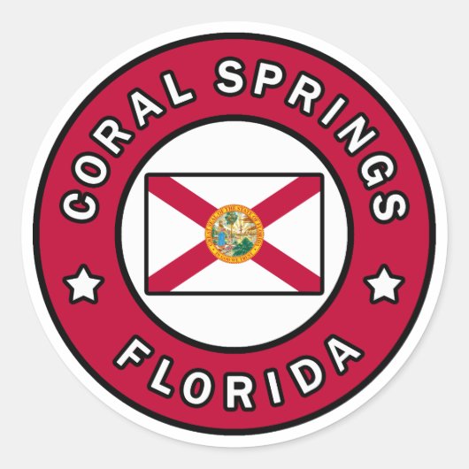 Coral Springs Florida Ronde Sticker (Voorkant)