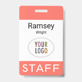 Coral Staff Medewerker Naam Badge Clip Reel Lanyar