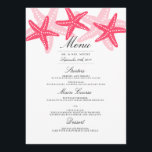 Coral Starfish Beach Wedding Dinner Menu<br><div class="desc">Meer kleuren in de Kleine Bayleigh Store!</div>