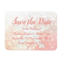 Coral Starfish Beachy Save the Date Wedding Magnet Magneet