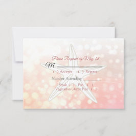 Coral Starfish Oceanic Wedding RSVP-kaart RSVP Kaartje