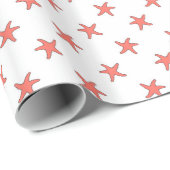 Coral Starfish Patroon Cadeaupapier (Rol Hoek)