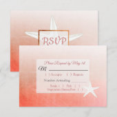 Coral Starfish Tropical Wedding RSVP-kaart RSVP Kaartje (Voorkant / Achterkant)