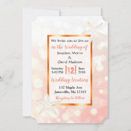 Coral Starfish Tropical Wedding Uitnodigingen