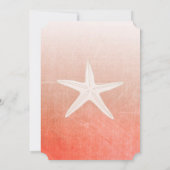 Coral Starfish Tropical Wedding Uitnodigingen (Achterkant)