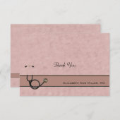 Coral Stethoscoop Coördinatie Dank u nota's Bedankkaart (Voorkant / Achterkant)