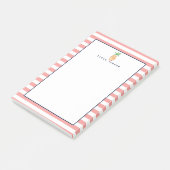 Coral Stripe anananas, gepersonaliseerd Post-it® Notes (Schuin)