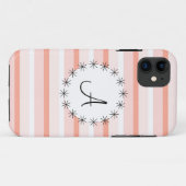Coral Stripe 'Monogram' iPhone hoesje (Achterkant (horizontaal))