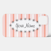 Coral Stripe oval ster 'Name' iPad case (Achterkant (horizontaal))