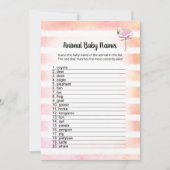 Coral Striped Flamingo Animal Baby Names Kaart (Voorkant)