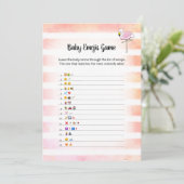 Coral Striped Flamingo Baby Emojis Game Kaart (Staand voorkant)