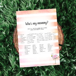 Coral Striped Flamingo, mijn mammie schoenenspel Kaart