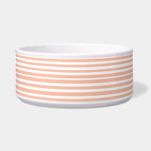 Coral Striped Pet Bowl