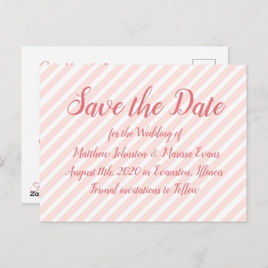 Coral Striped Specialized sparen het Briefkaart va (Voorkant / Achterkant)