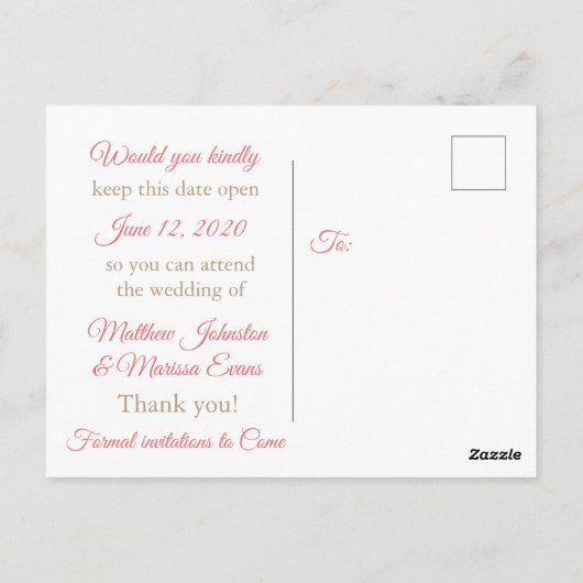 Coral Striped Specialized sparen het Briefkaart va (Achterkant)