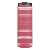 Coral Stripes aangepaste monogram tumbler Thermosbeker (Achterkant)