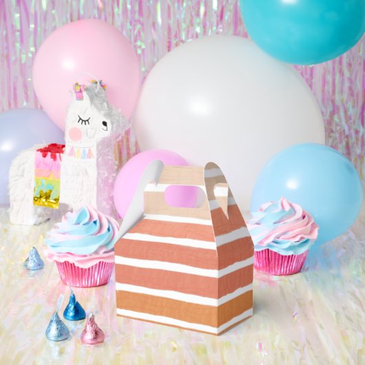 Coral Stripes Sinaasappel Stripes Bedankdoosjes (Feest)