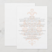 Coral Subtle Damask Informatiekaart Kaart (Voorkant / Achterkant)