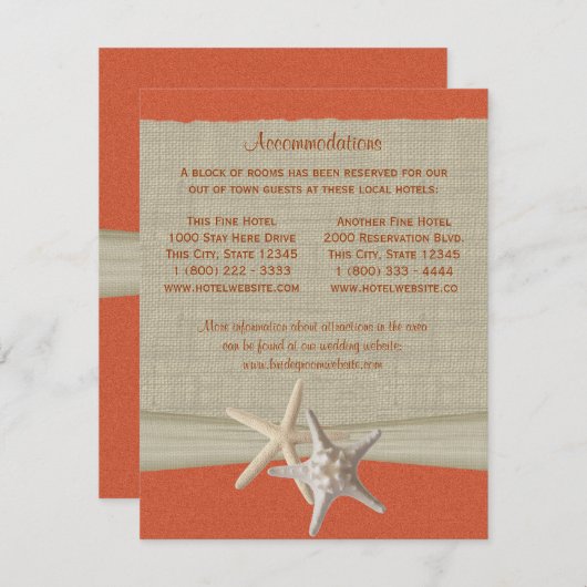 Coral Sunshine Beach Wedding Routebeschrijving Inv Informatiekaartje (Voorkant / Achterkant)