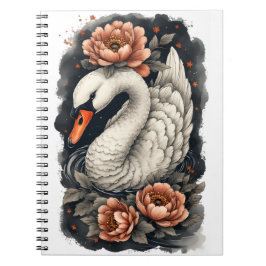 "Coral Swan" Bloemrijke spiraalnotitieboek Notitieboek