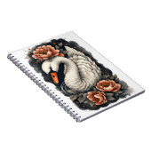 "Coral Swan" Floral Art Spiral Notebook Notitieboek (Rechterzijde)