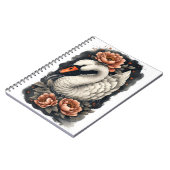 "Coral Swan" Floral Art Spiral Notebook Notitieboek (Linkerzijde)