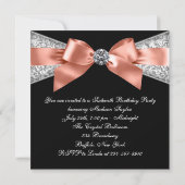 Coral Sweet 16 verjaardagsfeestje uitnodigingen (Achterkant)