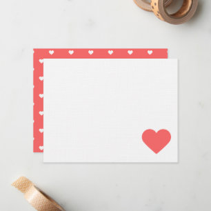 Coral Sweet Hearts Valentijnsdag Notitiekaarten Notitiekaartje
