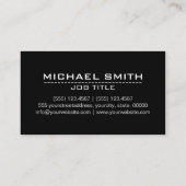 Coral Techno Stippen Elegant Modern Black Visitekaartje (Achterkant)