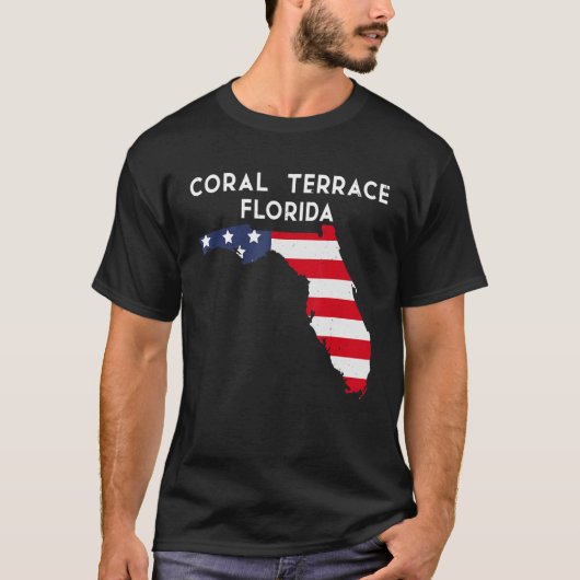 Coral Terrace Florida USA Travel Flo T-shirt (Voorkant)