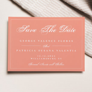 Coral Terracotta Boho Modern Elegant Foto Save The Date