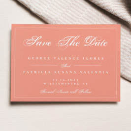 Coral Terracotta Boho Modern Elegant Foto Save The Date