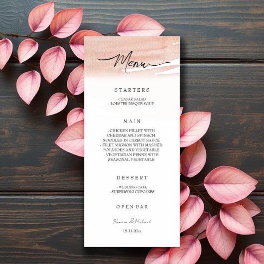 Coral Terracotta Elegant Menu