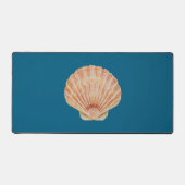Coral Toned Scallop Shell Ocean Blue Deck Mat (Voorkant)