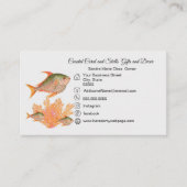 Coral Tropical Fish Black White Simple Coastation Visitekaartje (Voorkant)