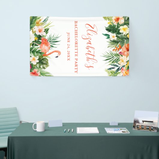 Coral Tropical Floral Bachelorette Spandoek (Beurs)