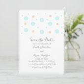 Coral Turquoise Confetti Save the Date Invite (Staand voorkant)