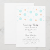 Coral Turquoise Confetti Save the Date Invite (Voorkant / Achterkant)