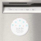 Coral Turquoise Confetti Save the Date Magnet (Insitu (Vaatwasser))