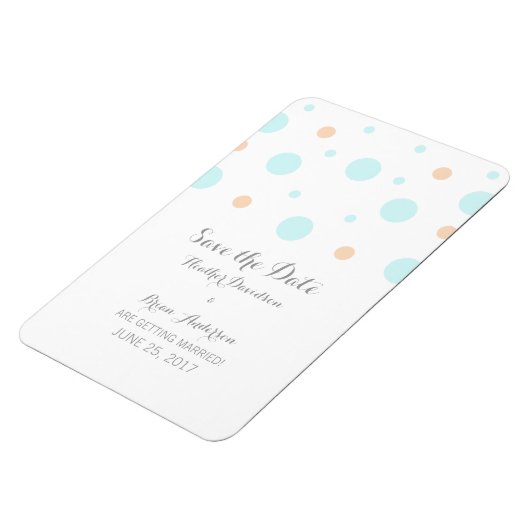 Coral Turquoise Confetti Save the Date Magnet Magneet (Linkerzijde)