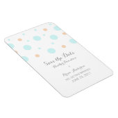 Coral Turquoise Confetti Save the Date Magnet Magneet (Rechterzijde)
