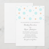 Coral Turquoise Confetti Wedding Invite Kaart (Voorkant / Achterkant)