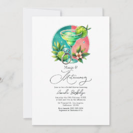Coral, Turquoise en Lime Margs & Matrimony Bruidsm Kaart