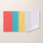 Coral Turquoise Geel Witte Stripes Bad Handdoek (Handdoek)
