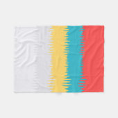 Coral Turquoise Geel Witte Stripes Fleece Deken (Voorkant (Horizontaal))